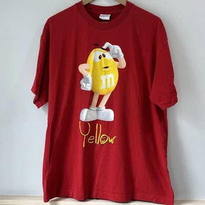 M&Ms Shirt Herren XL Rot Gelb Schokolade Candy Promo Grafik Tee 100% Baumwolle - Bild 1 von 5