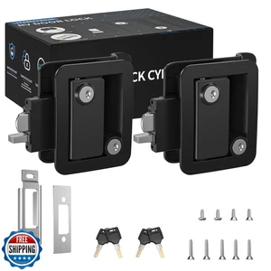 Ricambio serratura porta camper nera con catenaccio a paletta, serratura maniglia porta camper,  - Foto 1 di 5