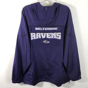 Baltimore Ravens Reebok NFL 1/4 Zip Windbreaker Pullover Sz XL Purple - Picture 1 of 16