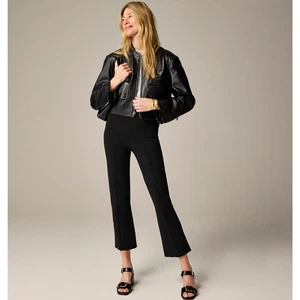 J.Crew Petite Delaney Kickout Pullover Hose Stretch Strick Biesen schwarz Medium neu mit Etikett - Bild 1 von 14