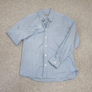 Ash Erie Hemd Herren Medium Slim Blau Kariert Button Down Langarm Baumwolle Arbeit - Bild 1 von 14
