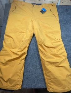 Columbia Omni-Tech Snow Pants Mens 5XL Long Yellow Waterproof Ski Insulated New - Picture 1 of 8