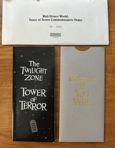 Boleto conmemorativo WDW 1994 Disney Twilight Zone Torre del Terror SIN USAR #2860 - Imagen 1 de 4