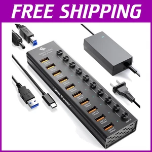 Powered USB 3.2 to Type-A, Type-C Hub, 10Gbps 10 P - Picture 1 of 10