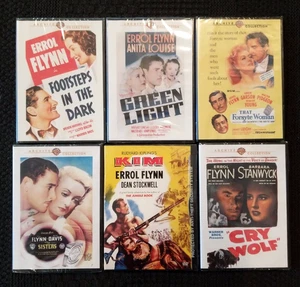 6 Rare Brand New/Sealed Errol Flynn DVDs: Footsteps in The Dark, Green Light, - Picture 1 of 5