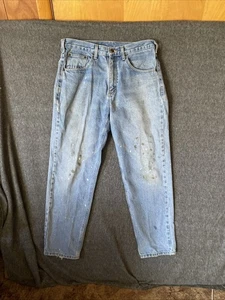 Carhartt Relaxed Fit B17 DST Straight Leg Workwear Denim Jeans 34x30 Distressed - Bild 1 von 17