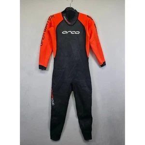 Orca Openwater Wetsuit Mens 10 Orange Black Core Hi-Vis Triathlon Diving Surf - Picture 1 of 20