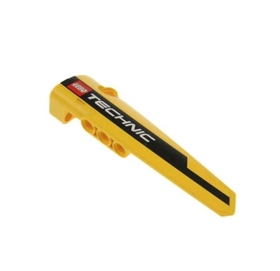 1x LEGO Technic Panel Fancy Dress 5 Yellow Technic Logo Side A 8043 64681pb005 - Image 1 of 2