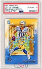Justin Herbert Chargers Signed Auto 2020 Panini RC Rookie Card #GK-3 PSA/DNA 10