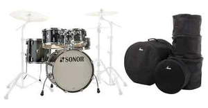 5-teiliges Sonor AQ2 Studio Schlagzeug in Transparent Black im Set mit Taschen - Bild 1 von 9
