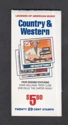 USA 1993 MNH COMPLETE BOOKLET COUNTRY AND WESTERN MUSIC SINGERS BK210 - Image 1 of 2