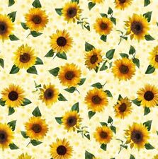 Timeless Treasures Advice From A Sunflower Yellow Floral Fabric by the Yard