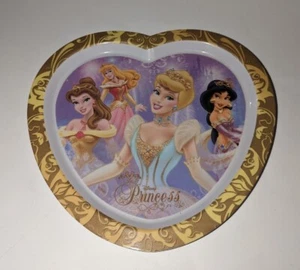 Disney Store Princess Kids Melamine Heart Shaped Plate Belle Cinderella Jasmine - Picture 1 of 3