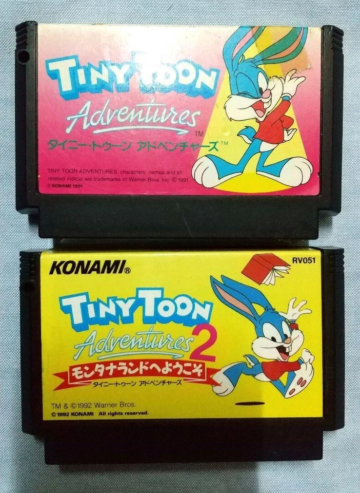 FC Tiny Toon Adventures 1 2 Lot Set Nintendo Famicom JP Family Compute NES Japan - Image 1 of 1