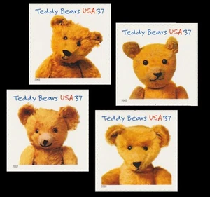 US 3653-3656 Teddy Bears 37c set 4 MNH 2002 - Picture 1 of 1