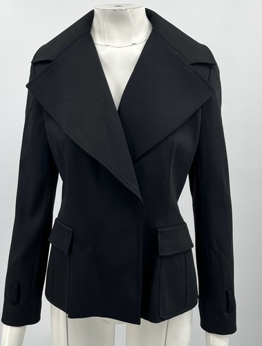 Giacca blazer Givenchy MISSING BELT nero misto lana tg 38