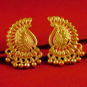 Indian Designer Women Gold Plated Earrings 18K Stud Bollywood Ethnic Jewellery - Picture 1 of 3