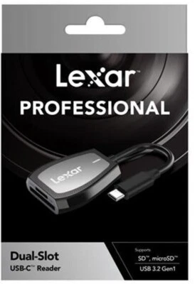 Lexar Professional USB-C Dual-Slot Kartenleser für microSDHC SDHC Karten 312MB/S - Bild 1 von 4