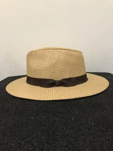 M&S Sun Smart Trilby Fedora Style Sonnenhut in Natur L/XL Stroh - Bild 1 von 8
