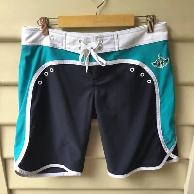 Pantalones Cortos Oakley Azul Natación 10 S Corbata Frontal Cremallera Bolsillos Turquesa Azul Marino Como Nuevos Foto 1 de 4