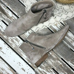 Botas al tobillo Dolce Vita para mujer bronceadas topo gamuza 9,5 laterales con cremallera tacón de madera apilado - Imagen 1 de 5