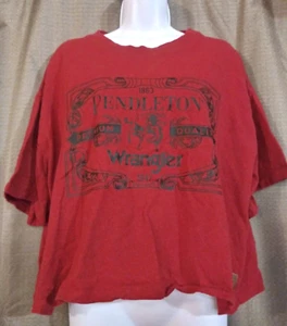Pendleton x Wrangler sz l cropped graphic shirt red - Picture 1 of 5