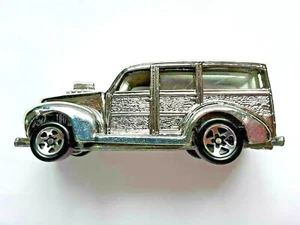 HOT WHEELS 40's FORD WOODY WAGON - CHROME- MADE IN MALAYSIA - 1:64 SCALE - Picture 1 of 6