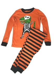 GYMBOREE Halloween DINOSAUR Skeleton Costume Gymmies PJs Pajamas Sz 10 - Picture 1 of 4