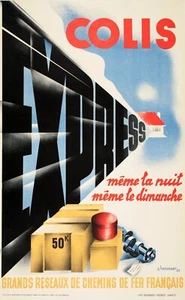 Póster original vintage Colis Express - Entrega de paquete - c1955 - Imagen 1 de 1