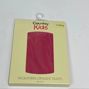 Country Kids Microfiber Opaque Tights 1-3 years young Girl's New Hot Pink  - Picture 1 of 4