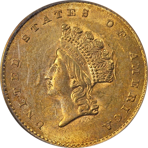 1854 Type 2 Indian Princess Gold $1 OGH PCGS MS62 Great Eye Appeal Strong Strike Cover