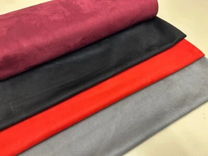 Stretch SUEDE FABRIC SPANDEX upholstery car van interior 150cm grey black red - Picture 1 of 15