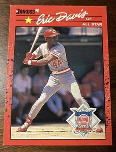 1990 Donruss All Star Eric Davis  #695a Error Recent Major League Performance - Picture 1 of 2
