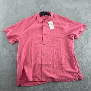 Tommy Bahama Mens XXL Silk Pink Short Sleeve Button-Up Shirt NWT 3089 - Picture 1 of 11