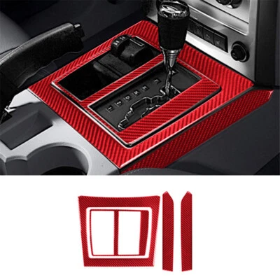 4Pcs For Jeep Liberty  Red Carbon Fiber Interior Automatic Gear Shift Cover Trim - Image 1 of 4