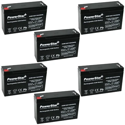 PowerStar AGM610 SLA BATTERY 6V 10AH .187 TT - Pack of 6 - Image 1 of 4