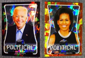 Michelle Obama ORANGE Crystal + Joe Biden BLACK Crystal RARE ❃ 2020 Leaf METAL ! - Picture 1 of 1
