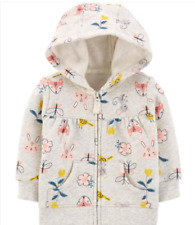 Carter's Baby 6 Mos Grey Hoodie Flowers and Foxes