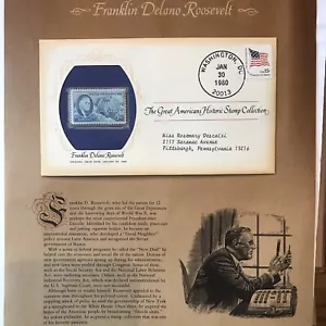 Commem Brief Great Americans Briefmarke # F. D. Roosevelt 30. Januar 1946 Wash DC - Bild 1 von 5