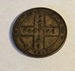 Vintage Pastime Rainier, OR Brass Good For Token #1429 - Picture 1 of 2