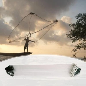 Hand Throw Fishing Net Mesh Heavy Duty Casting Net Fishing Cast Net - Picture 1 of 15