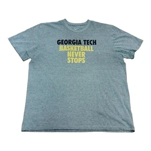 VTG Men's Nike Georgia Tech Yellow Jackets Basketball Shirt Gray Size 2XL - Picture 1 of 2