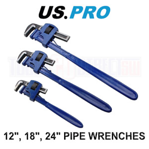 US PRO 12", 18", 24" Pipe Wrench Stilsons Plumbing Water Pump Monkey Pipe Wrench