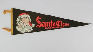 RARE! 1950's Santa Claus California Full Size Felt Pennant Measuring 26.5", EX - Picture 1 of 3
