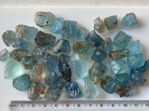 107 Grams Natural Aquamarine Rough Gemstone Dark Blue Color For wire wrapping - Bild 1 von 5