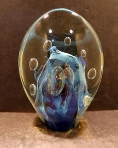 Vintage Eikholt Blue Large Paper Weight - 6 1/2" - Picture 1 of 7