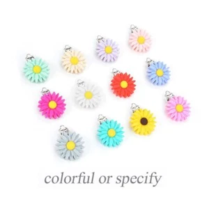 Daisy Flower Silicone Beads Baby Girl Boy Soother Holder Pacifier Clip 3pcs - Picture 1 of 30
