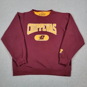 Central Michigan Chippewas Sweatshirt Men Large E5 Center Logo Arch Spell Out - Picture 1 of 9