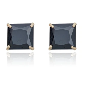 AVORA 14K Yellow Gold 7mm Princess-cut (4 carat total weight) Genuine Onyx Stud - Picture 1 of 6