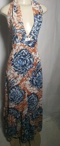 Love + Harmony Maxi Halter Dress Tiered Sleeveless Floral Multicolor Size Small - Picture 1 of 10